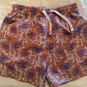 Size 6 Pink Chicken/Blue Rooster Goa Swim Trunks.